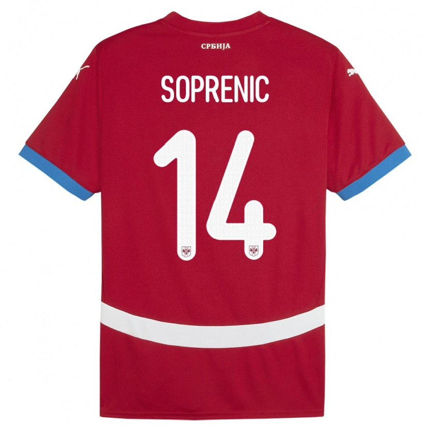 Danxen Damen Serbien Milos Soprenic #14 Rot Heimtrikot Trikot 24-26 T-Shirt