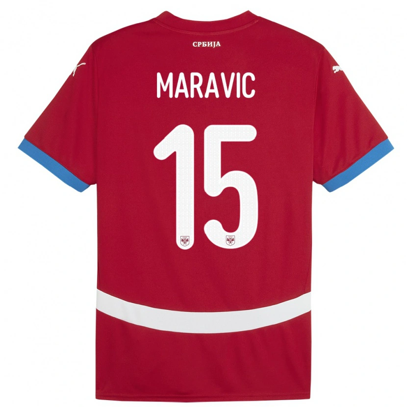 Danxen Damen Serbien Mateo Maravic #15 Rot Heimtrikot Trikot 24-26 T-Shirt