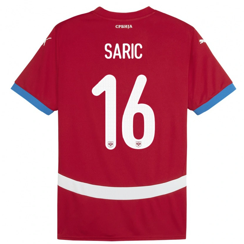 Danxen Damen Serbien Dimitrije Saric #16 Rot Heimtrikot Trikot 24-26 T-Shirt