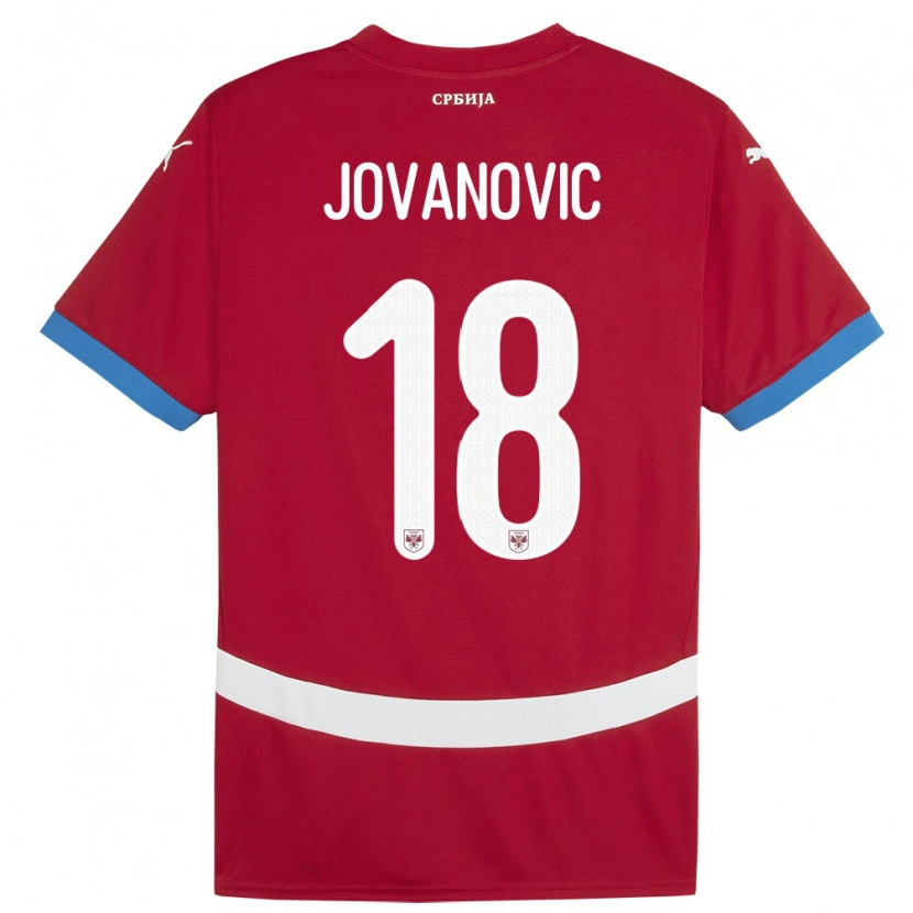 Danxen Damen Serbien Dusan Jovanovic #18 Rot Heimtrikot Trikot 24-26 T-Shirt