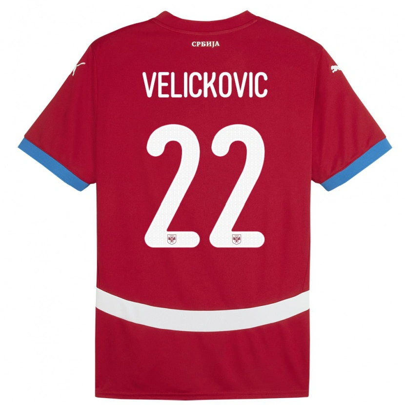 Danxen Damen Serbien Marko Velickovic #22 Rot Heimtrikot Trikot 24-26 T-Shirt
