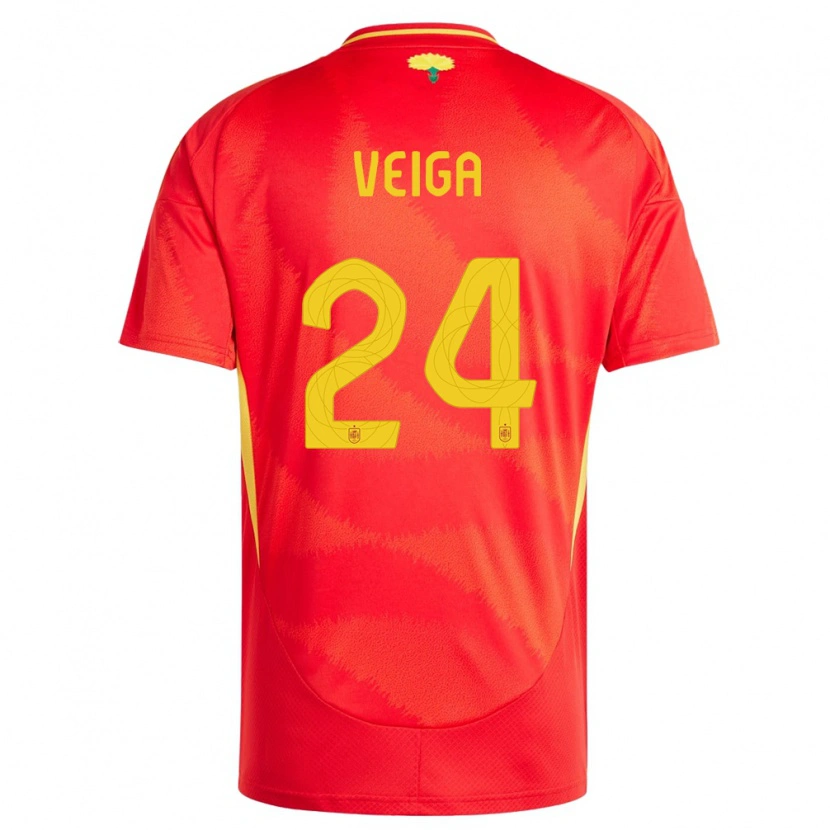 Danxen Damen Spanien Gabri Veiga #24 Rot Heimtrikot Trikot 24-26 T-Shirt