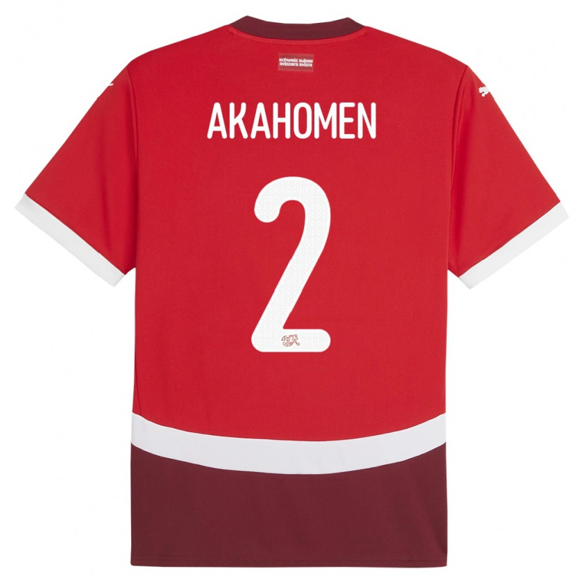 Danxen Damen Schweiz Marvin Akahomen #2 Rot Heimtrikot Trikot 24-26 T-Shirt