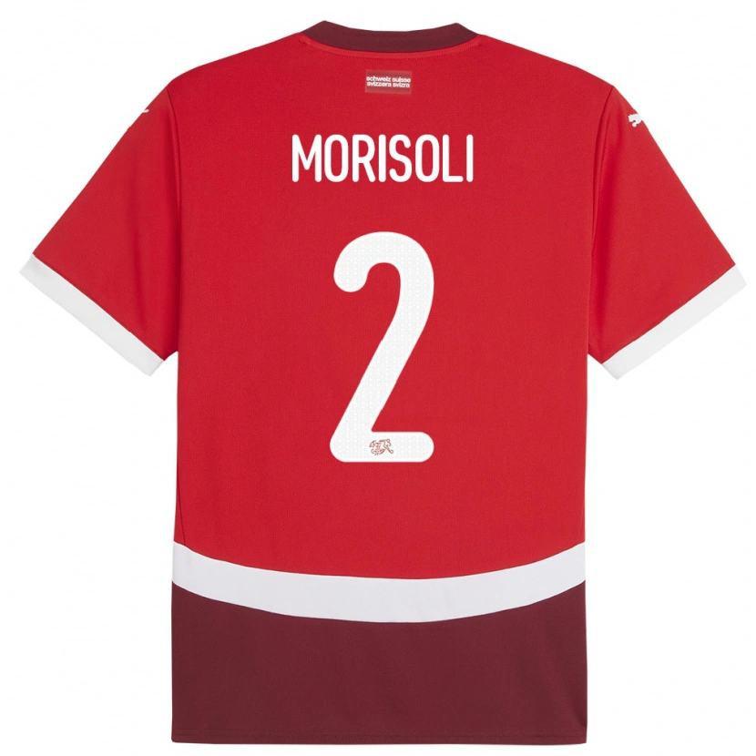 Danxen Damen Schweiz Gabriel Morisoli #2 Rot Heimtrikot Trikot 24-26 T-Shirt
