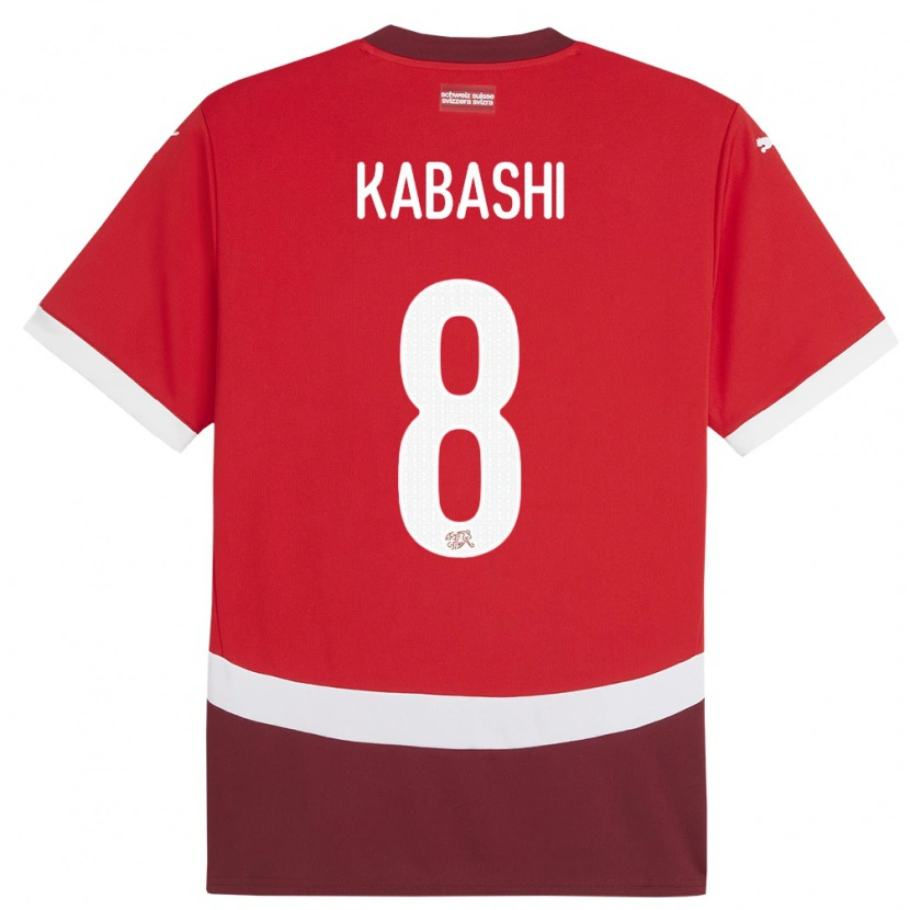 Danxen Damen Schweiz Leart Kabashi #8 Rot Heimtrikot Trikot 24-26 T-Shirt