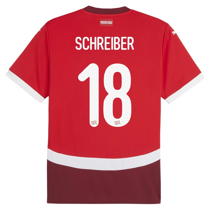 Danxen Damen Schweiz Loris Schreiber #18 Rot Heimtrikot Trikot 24-26 T-Shirt
