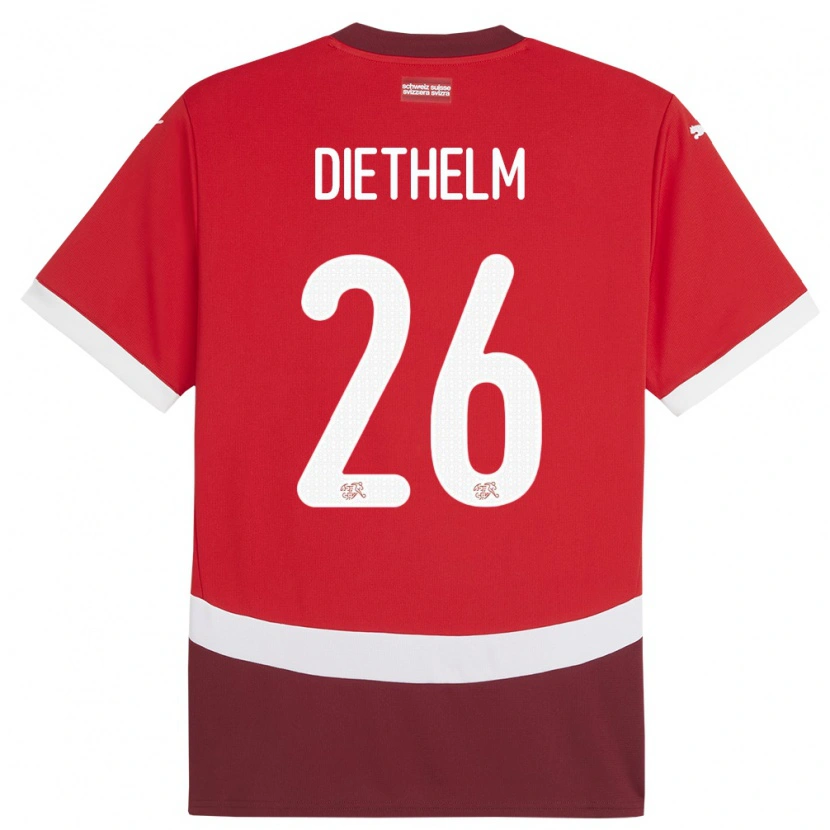 Danxen Damen Schweiz Thierry Diethelm #26 Rot Heimtrikot Trikot 24-26 T-Shirt