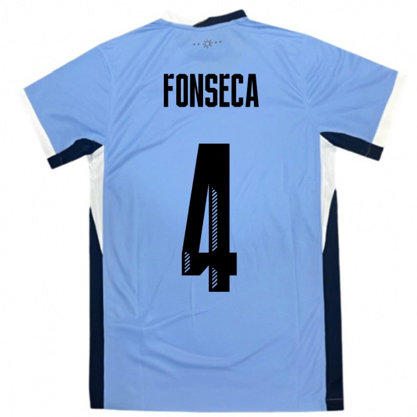 Danxen Damen Uruguay Nicolás Fonseca #4 Weiß Schwarz Heimtrikot Trikot 24-26 T-Shirt