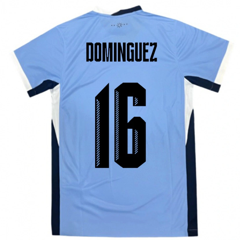 Danxen Damen Uruguay Facundo Dominguez #16 Weiß Schwarz Heimtrikot Trikot 24-26 T-Shirt