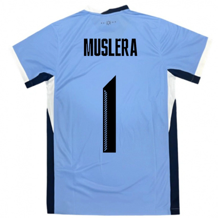 Danxen Damen Uruguay Fernando Muslera #1 Weiß Schwarz Heimtrikot Trikot 24-26 T-Shirt