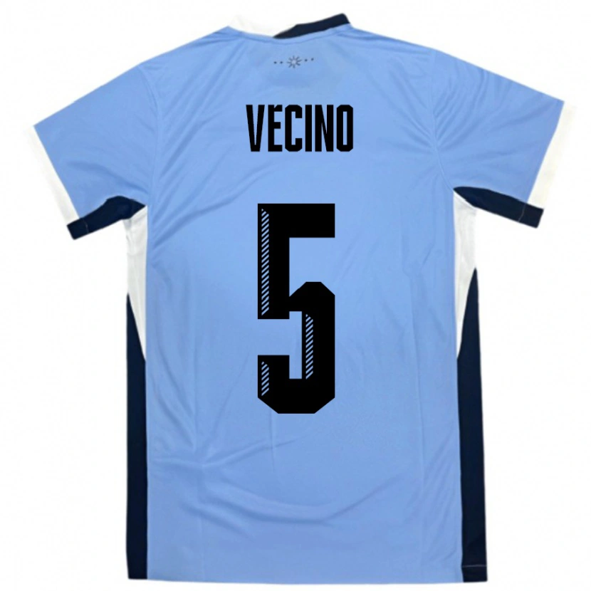 Danxen Damen Uruguay Matias Vecino #5 Weiß Schwarz Heimtrikot Trikot 24-26 T-Shirt