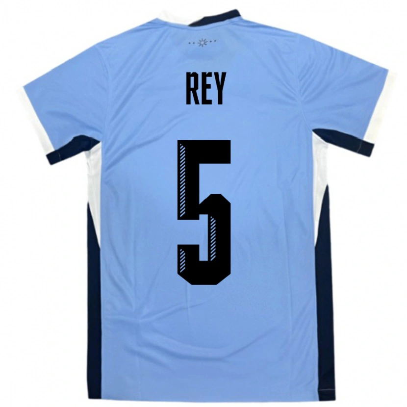 Danxen Damen Uruguay Rodrigo Rey #5 Weiß Schwarz Heimtrikot Trikot 24-26 T-Shirt