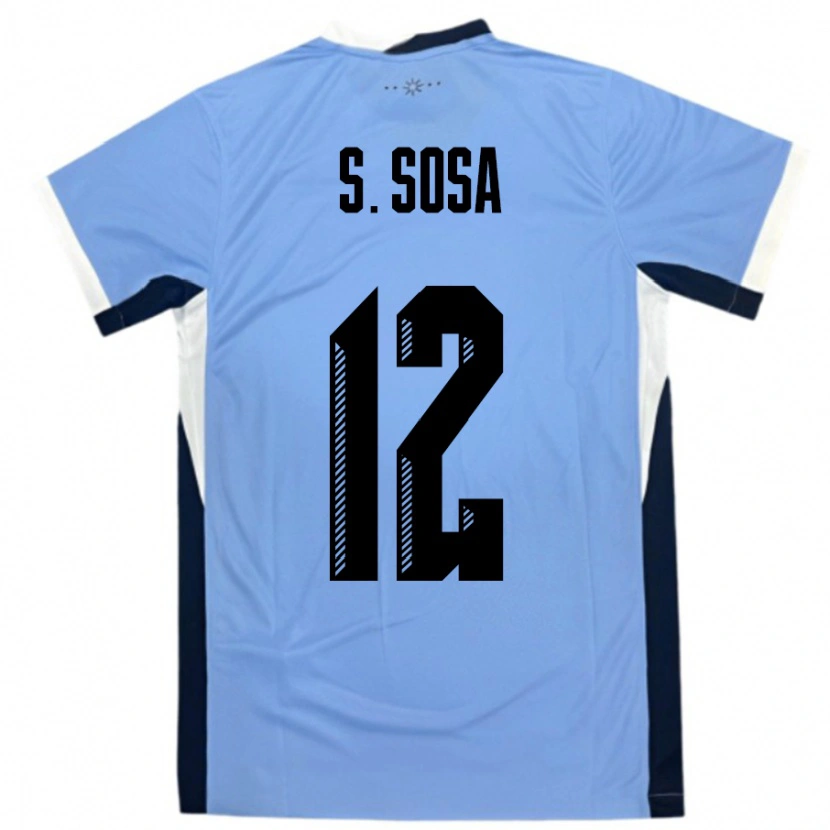 Danxen Damen Uruguay Sebastian Sosa #12 Weiß Schwarz Heimtrikot Trikot 24-26 T-Shirt
