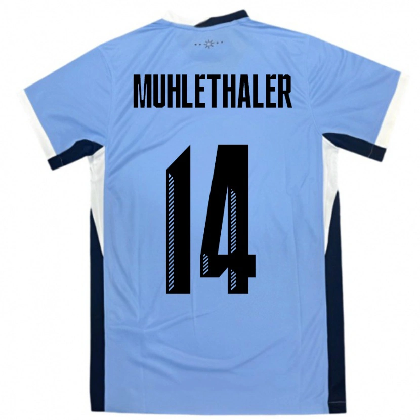 Danxen Damen Uruguay Stiven Muhlethaler #14 Weiß Schwarz Heimtrikot Trikot 24-26 T-Shirt
