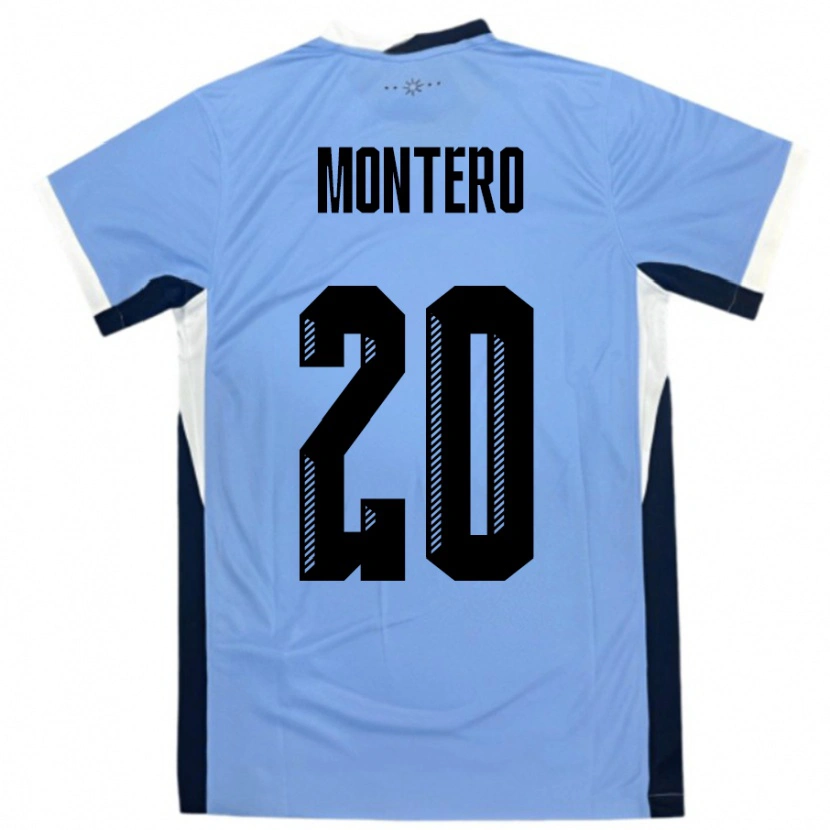 Danxen Damen Uruguay Alfonso Montero #20 Weiß Schwarz Heimtrikot Trikot 24-26 T-Shirt