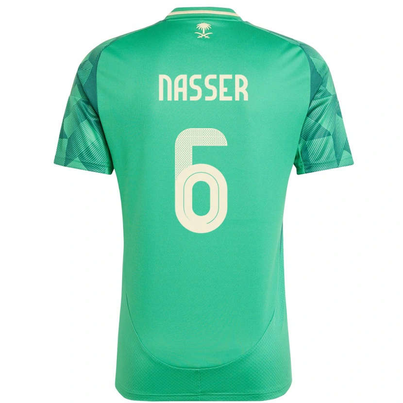 Danxen Damen Saudi-Arabien Nasser Al-Dawsari #6 Grün Heimtrikot Trikot 24-26 T-Shirt