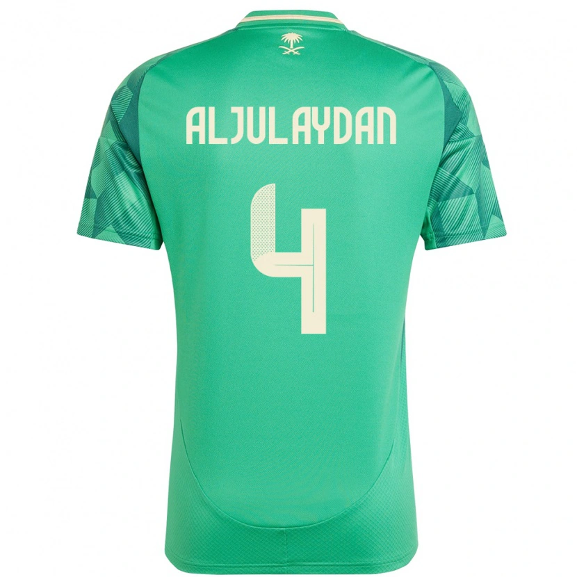 Danxen Damen Saudi-Arabien Ahmed Aljulaydan #4 Grün Heimtrikot Trikot 24-26 T-Shirt