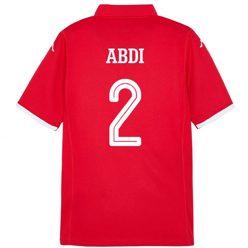 Danxen Damen Tunesien Ali Abdi #2 Rot Heimtrikot Trikot 24-26 T-Shirt