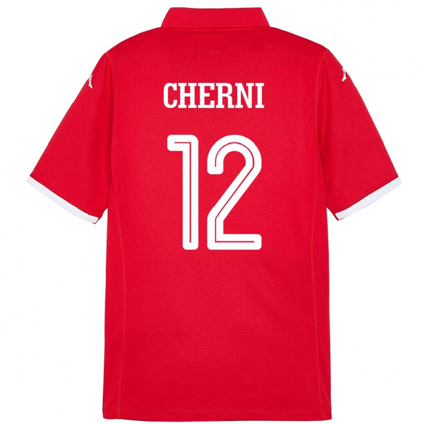 Danxen Damen Tunesien Amin Cherni #12 Rot Heimtrikot Trikot 24-26 T-Shirt