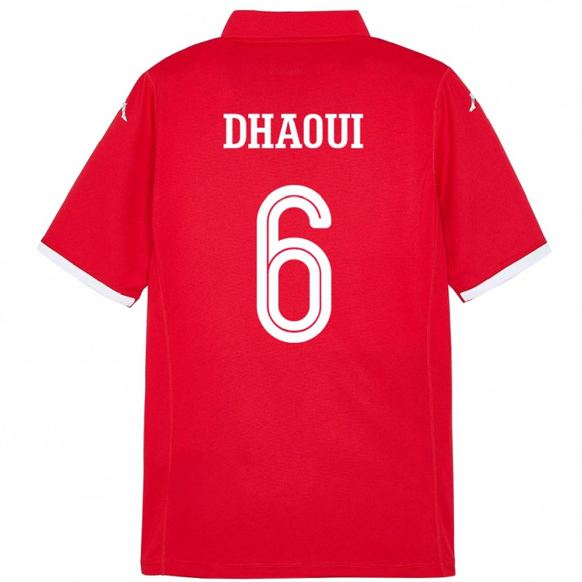 Danxen Damen Tunesien Elyes Dhaoui #6 Rot Heimtrikot Trikot 24-26 T-Shirt
