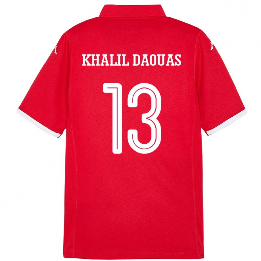 Danxen Damen Tunesien Mohamed Khalil Daouas #13 Rot Heimtrikot Trikot 24-26 T-Shirt