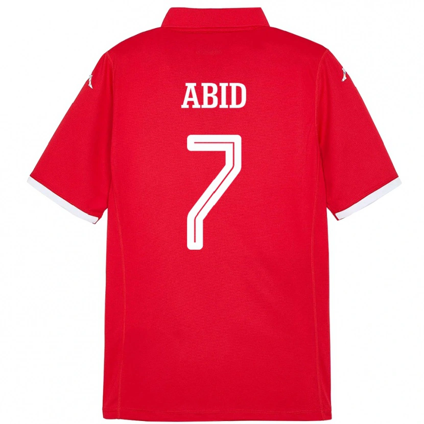 Danxen Damen Tunesien Aziz Abid #7 Rot Heimtrikot Trikot 24-26 T-Shirt