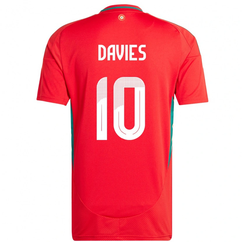 Danxen Damen Wales Jordan Davies #10 Rot Heimtrikot Trikot 24-26 T-Shirt