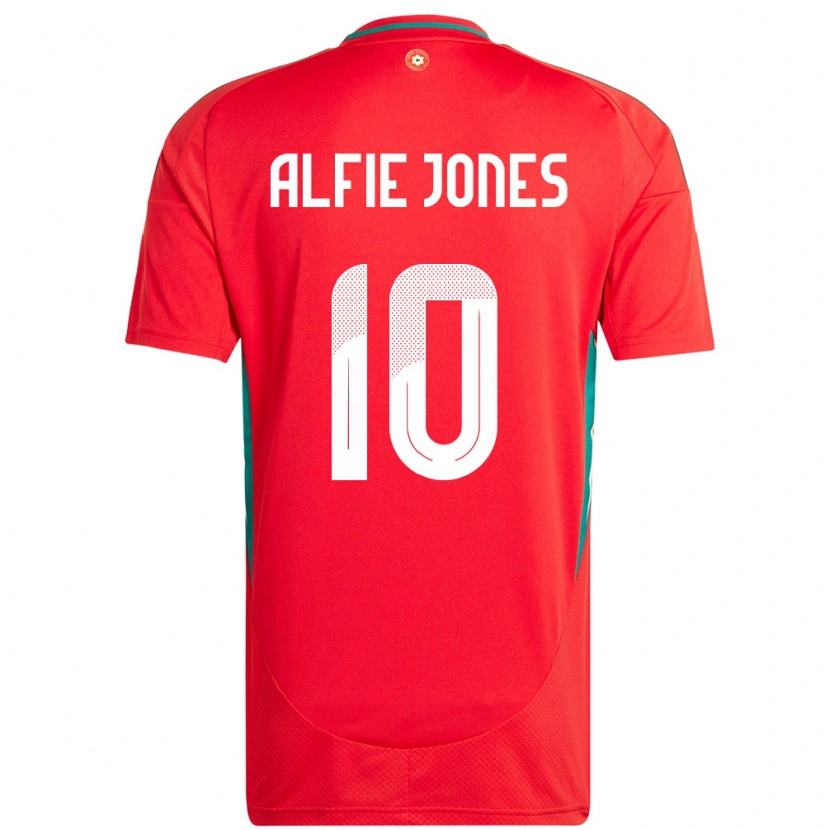 Danxen Damen Wales Alfie Jones #10 Rot Heimtrikot Trikot 24-26 T-Shirt