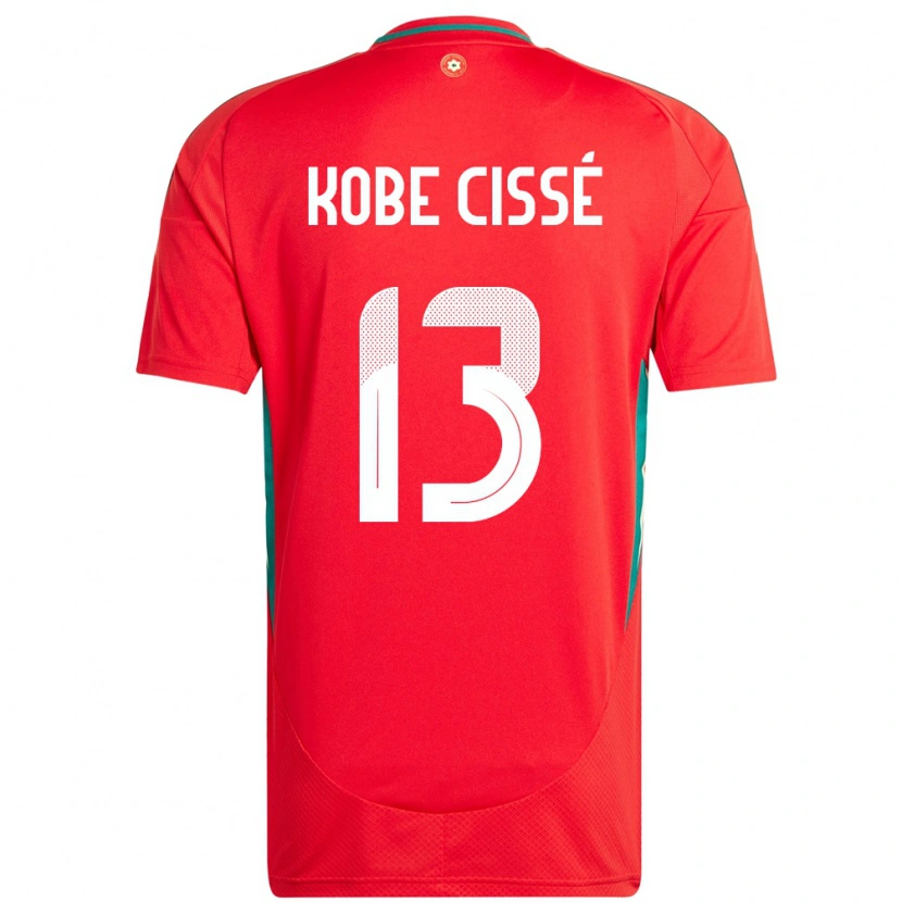 Danxen Damen Wales Prince Kobe Cissé #13 Rot Heimtrikot Trikot 24-26 T-Shirt