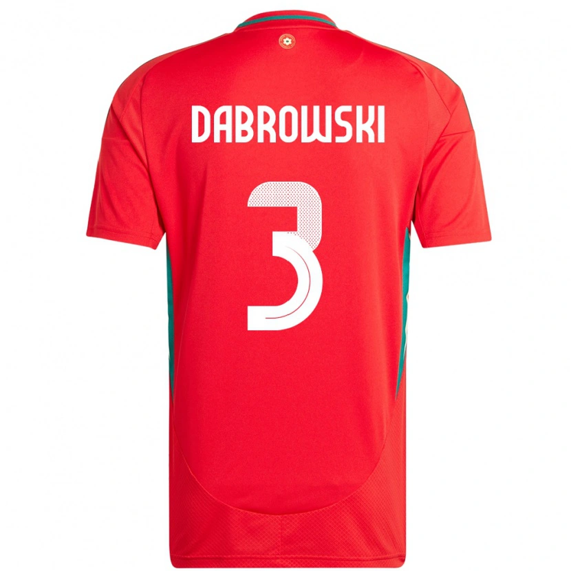 Danxen Damen Wales Sebastian Dabrowski #3 Rot Heimtrikot Trikot 24-26 T-Shirt