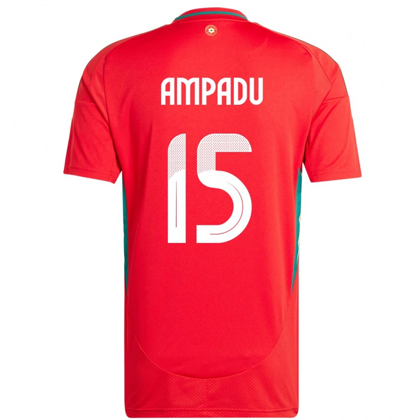 Danxen Damen Wales Ethan Ampadu #15 Rot Heimtrikot Trikot 24-26 T-Shirt