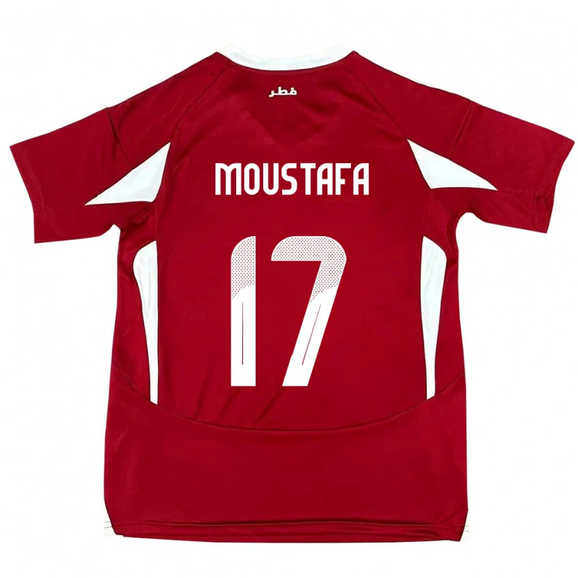 Danxen Damen Katar Abdelrahman Moustafa #17 Rot Heimtrikot Trikot 24-26 T-Shirt