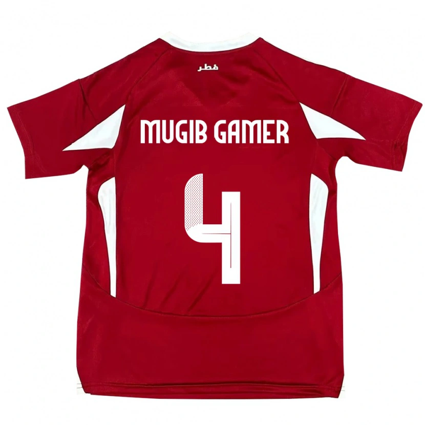 Danxen Damen Katar Abdalla Mugib Gamer #4 Rot Heimtrikot Trikot 24-26 T-Shirt