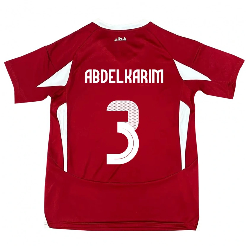 Danxen Damen Katar Abdelkarim Hassan #3 Rot Heimtrikot Trikot 24-26 T-Shirt