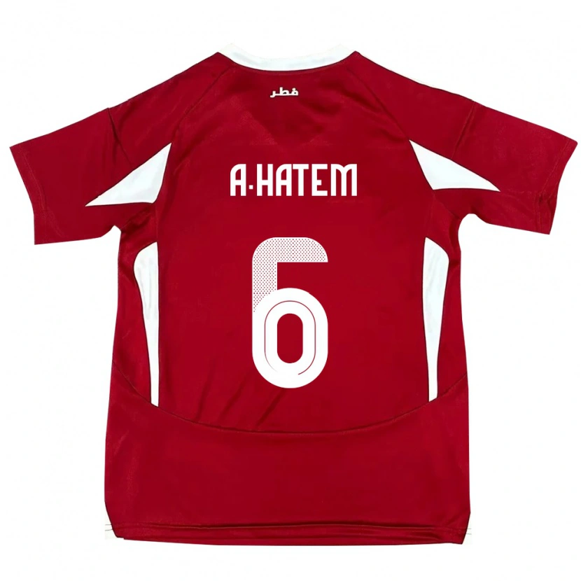 Danxen Damen Katar Abdulaziz Hatem #6 Rot Heimtrikot Trikot 24-26 T-Shirt