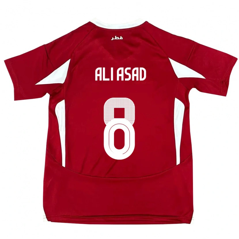 Danxen Damen Katar Ali Asad #8 Rot Heimtrikot Trikot 24-26 T-Shirt