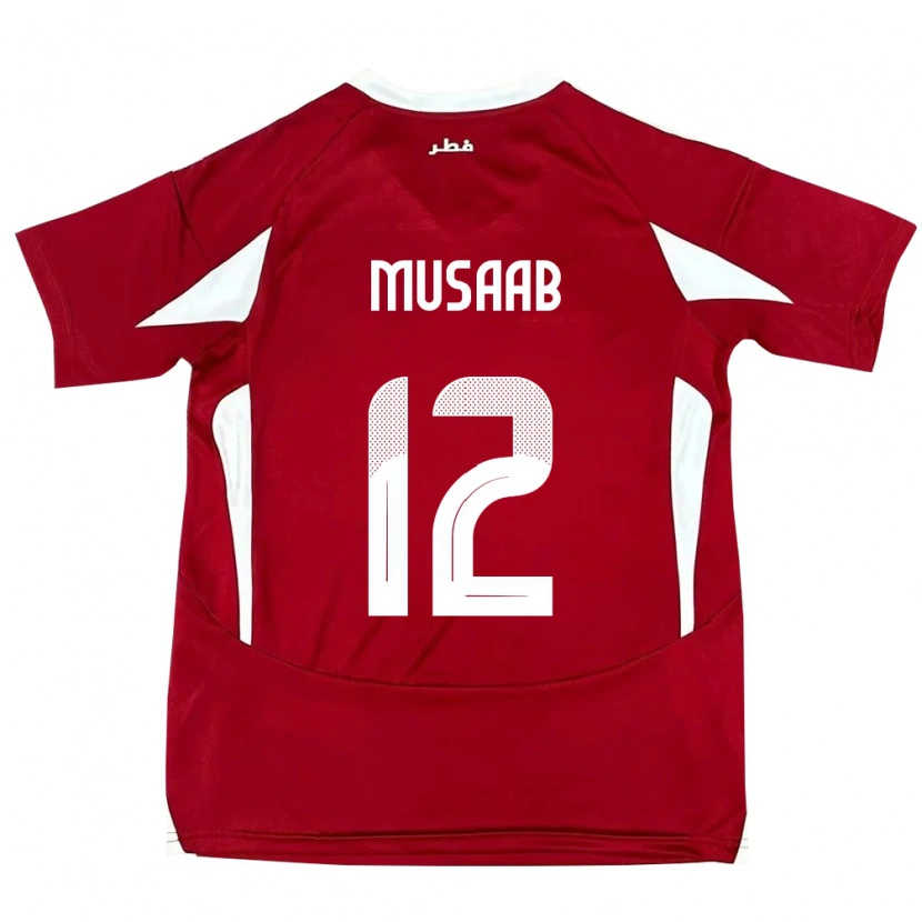 Danxen Damen Katar Musaab Khidir #12 Rot Heimtrikot Trikot 24-26 T-Shirt