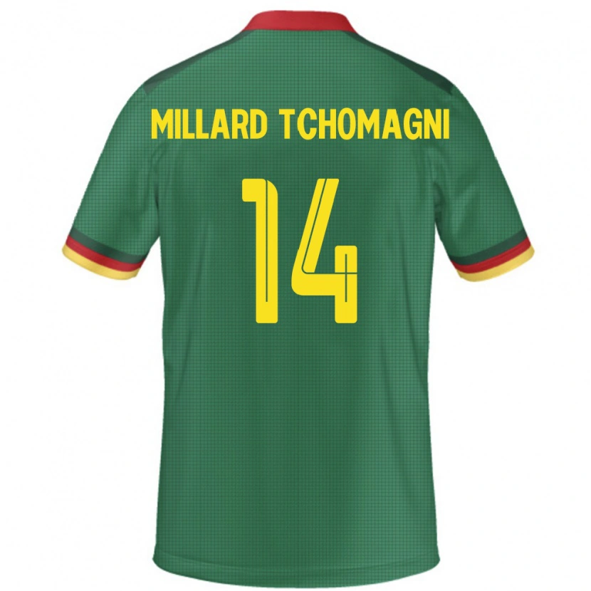 Danxen Damen Kamerun Samuel Millard Tchomagni #14 Grün Heimtrikot Trikot 24-26 T-Shirt