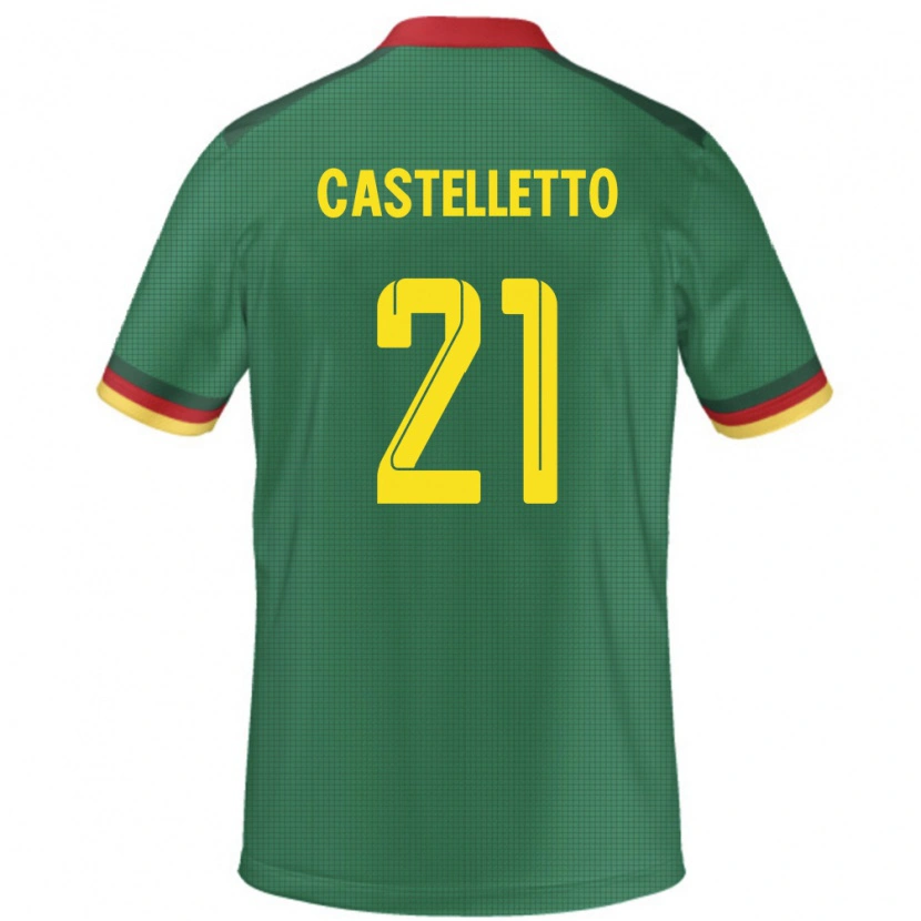Danxen Damen Kamerun Jean-Charles Castelletto #21 Grün Heimtrikot Trikot 24-26 T-Shirt