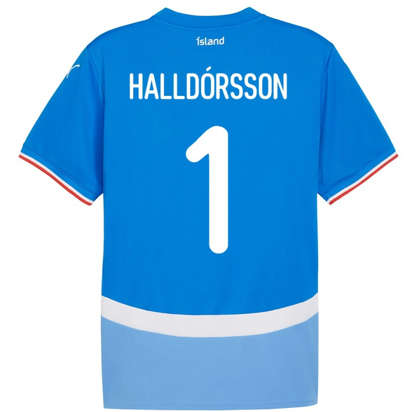 Danxen Damen Island Elmar Ágúst Halldórsson #1 Blau Heimtrikot Trikot 24-26 T-Shirt