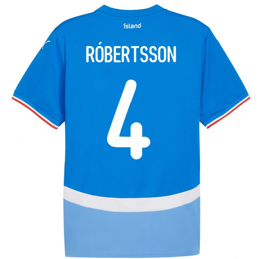 Danxen Damen Island Logi Hrafn Róbertsson #4 Blau Heimtrikot Trikot 24-26 T-Shirt
