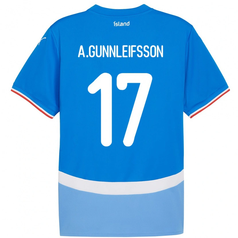 Danxen Damen Island Arnar Bjarki Gunnleifsson #17 Blau Heimtrikot Trikot 24-26 T-Shirt