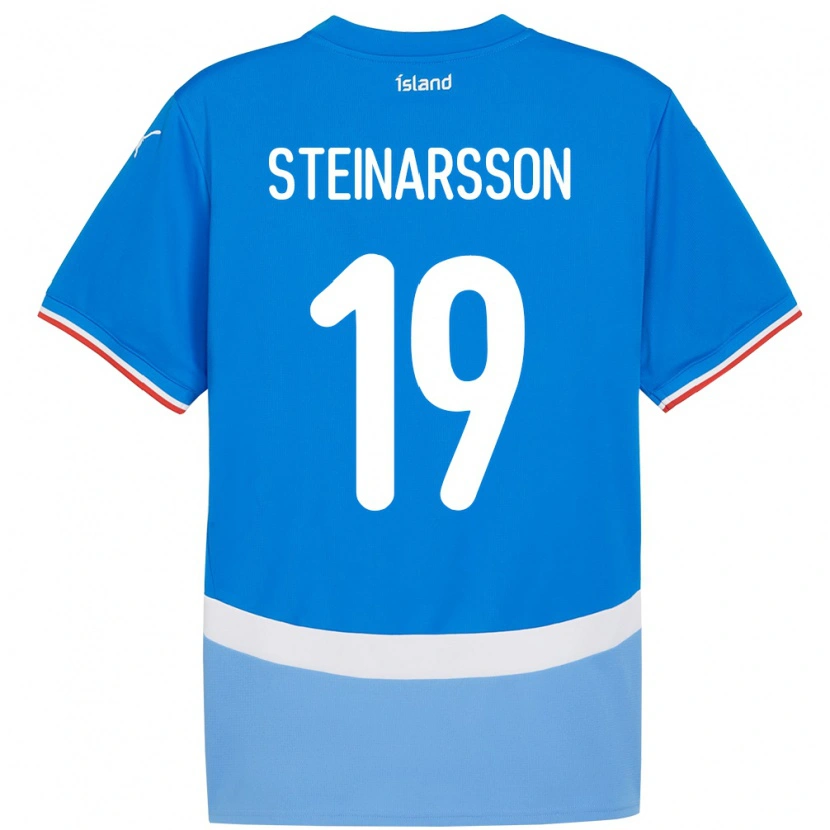 Danxen Damen Island Ásgeir Steinn Steinarsson #19 Blau Heimtrikot Trikot 24-26 T-Shirt