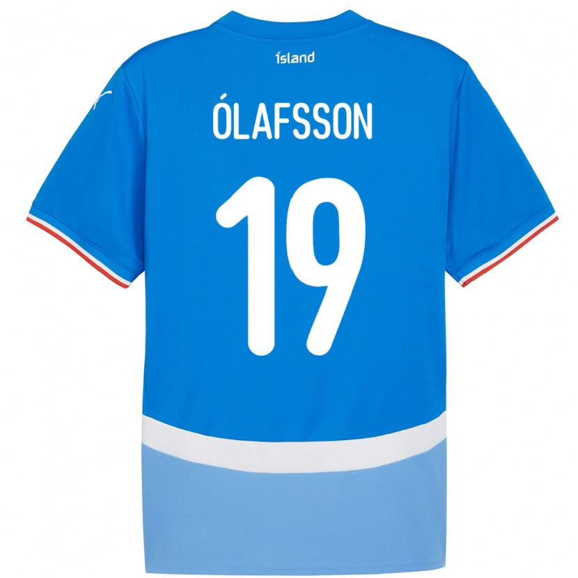 Danxen Damen Island Sigurdur Stefán Ólafsson #19 Blau Heimtrikot Trikot 24-26 T-Shirt