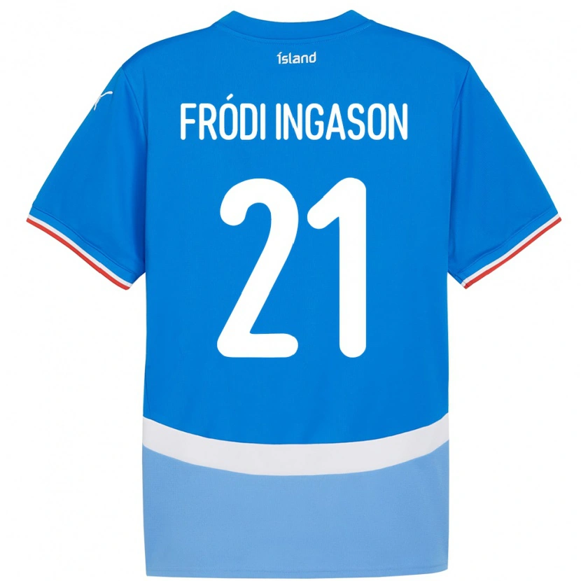 Danxen Damen Island Helgi Fródi Ingason #21 Blau Heimtrikot Trikot 24-26 T-Shirt