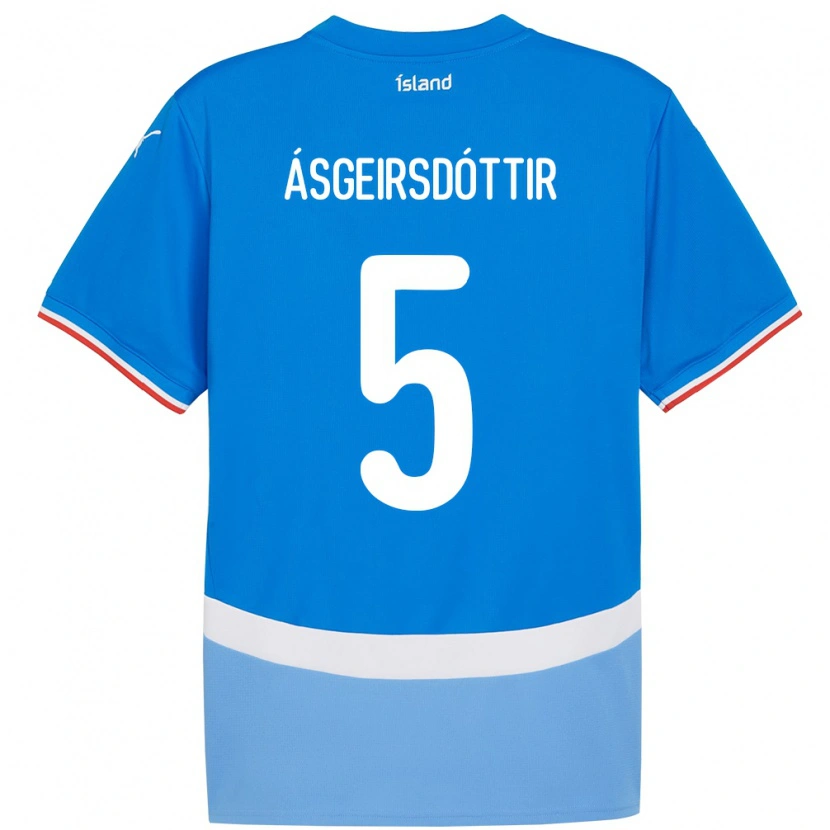 Danxen Damen Island Emilía Kiær Ásgeirsdóttir #5 Blau Heimtrikot Trikot 24-26 T-Shirt
