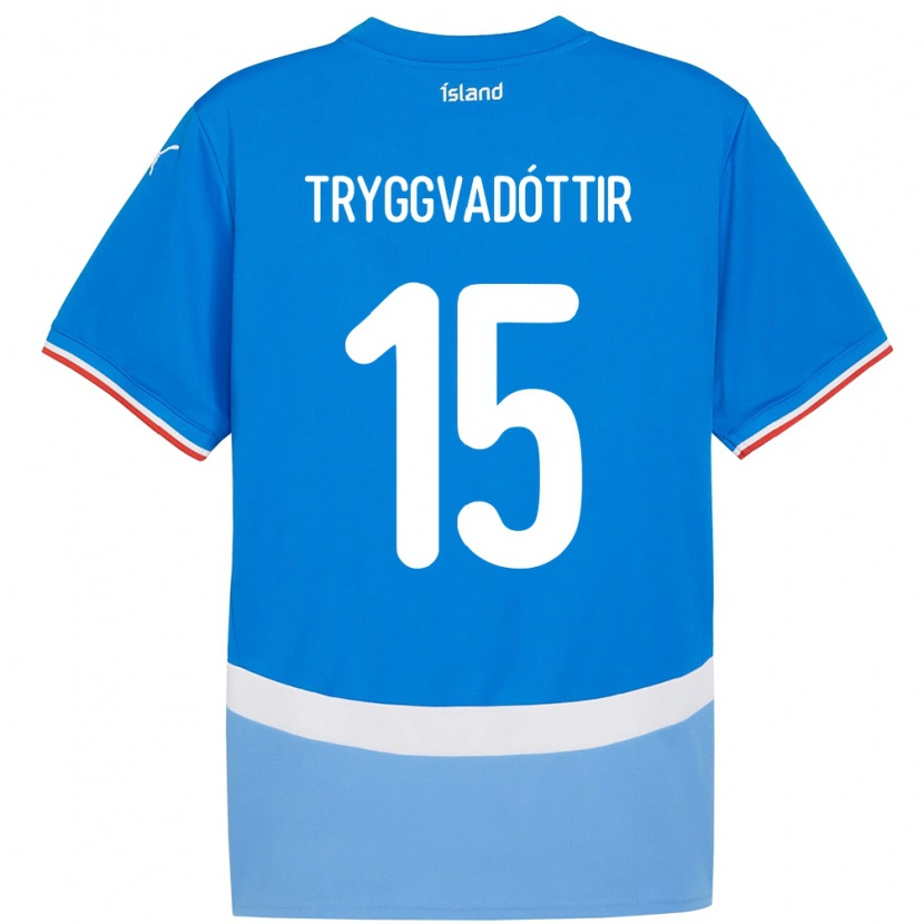 Danxen Damen Island Katla Tryggvadóttir #15 Blau Heimtrikot Trikot 24-26 T-Shirt