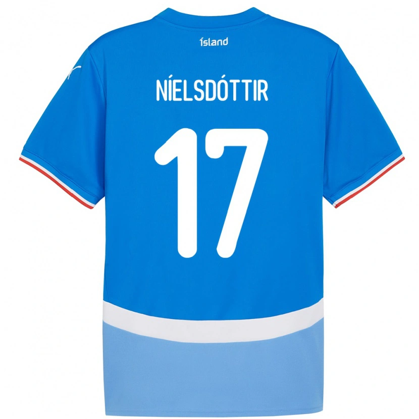 Danxen Damen Island Bryndís Arna Níelsdóttir #17 Blau Heimtrikot Trikot 24-26 T-Shirt