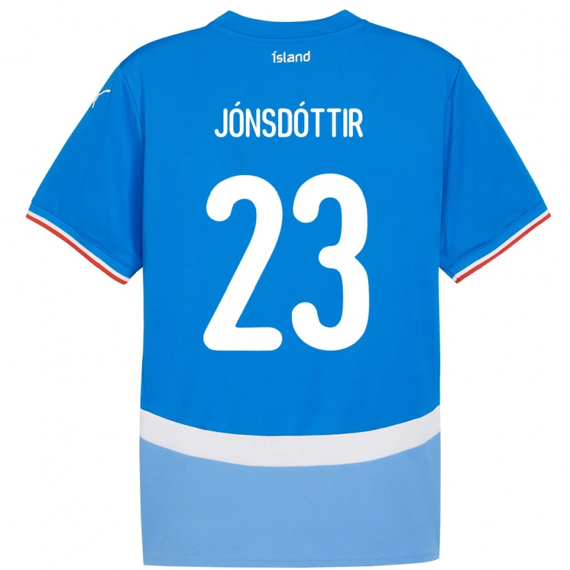 Danxen Damen Island Sveindís Jane Jónsdóttir #23 Blau Heimtrikot Trikot 24-26 T-Shirt