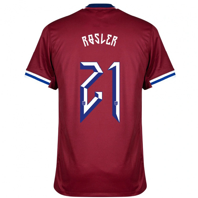 Danxen Damen Norwegen Colin Rösler #21 Rot Blau Weiß Heimtrikot Trikot 24-26 T-Shirt